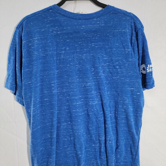 Bella + Canvas Blue T-Shirt White Graphic Crew Neck Short Sleeves Men's Size M - Picture 6 of 8